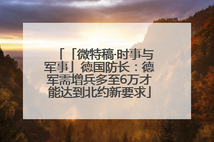 「微特稿·时事与军事」德国防长：德军需增兵多至6万才能达到北约新要求