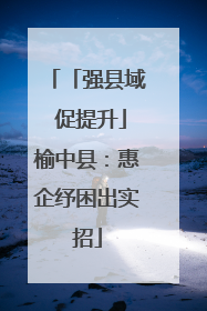 「强县域 促提升」榆中县：惠企纾困出实招