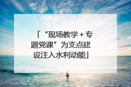 “现场教学＋专题党课”为支点建设注入水利动能