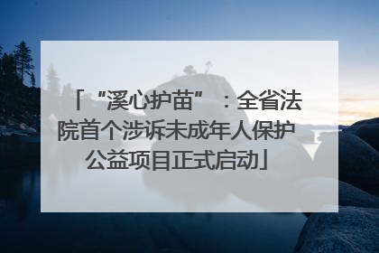 “溪心护苗”：全省法院首个涉诉未成年人保护公益项目正式启动
