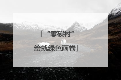 “零碳村” 绘就绿色画卷