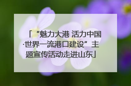 “魅力大港 活力中国·世界一流港口建设”主题宣传活动走进山东