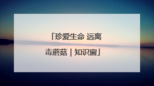 珍爱生命 远离毒蘑菇｜知识窗