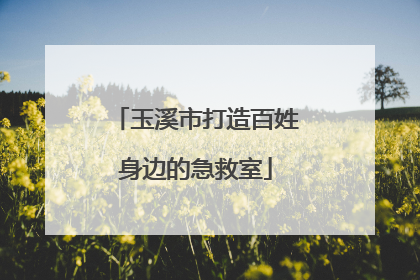 玉溪市打造百姓身边的急救室