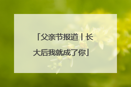父亲节报道丨长大后我就成了你