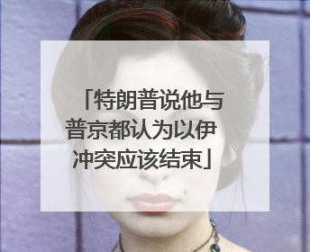 特朗普说他与普京都认为以伊冲突应该结束