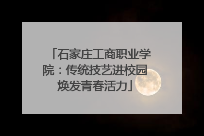 石家庄工商职业学院：传统技艺进校园焕发青春活力