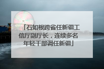 石如根跨省任新疆工信厅副厅长，连续多名年轻干部调任新疆
