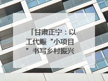 甘肃正宁：以工代赈“小项目”书写乡村振兴“大文章”