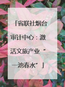 省联社烟台审计中心：激活文旅产业“一池春水”