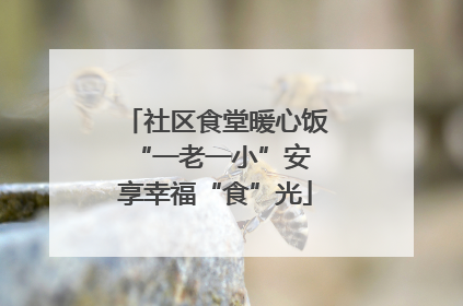 社区食堂暖心饭 “一老一小”安享幸福“食”光