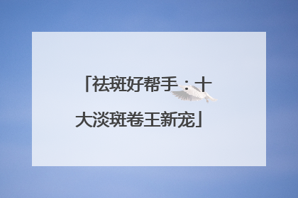 祛斑好帮手：十大淡斑卷王新宠
