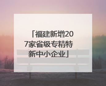 福建新增207家省级专精特新中小企业
