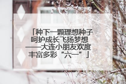 种下一颗理想种子 呵护成长飞扬梦想——大连小朋友欢度丰富多彩“六一”