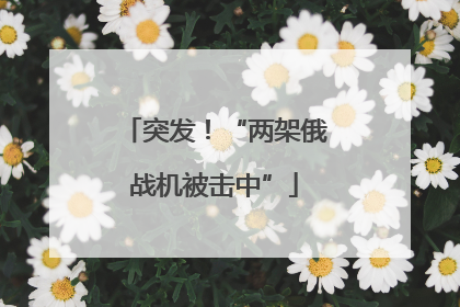 突发！“两架俄战机被击中”