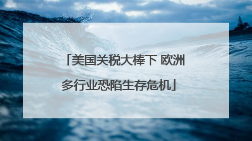 美国关税大棒下 欧洲多行业恐陷生存危机