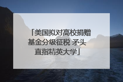 美国拟对高校捐赠基金分级征税 矛头直指精英大学