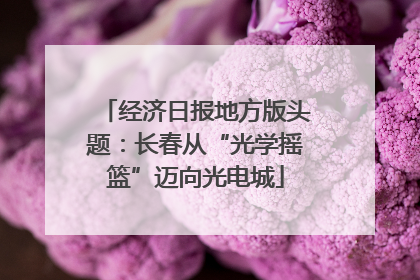 经济日报地方版头题：长春从“光学摇篮”迈向光电城