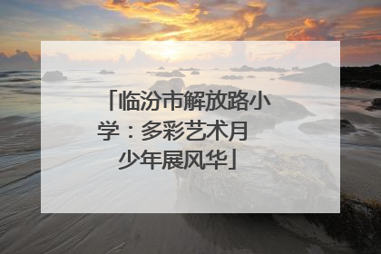 临汾市解放路小学：多彩艺术月 少年展风华