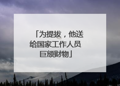 为提拔，他送给国家工作人员巨额财物