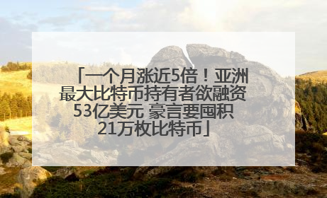 一个月涨近5倍！亚洲最大比特币持有者欲融资53亿美元 豪言要囤积21万枚比特币