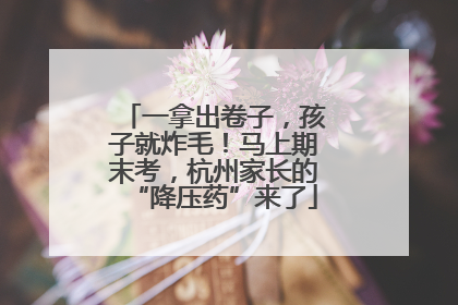 一拿出卷子，孩子就炸毛！马上期末考，杭州家长的“降压药”来了