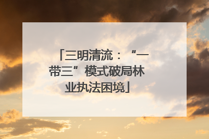 三明清流：“一带三”模式破局林业执法困境