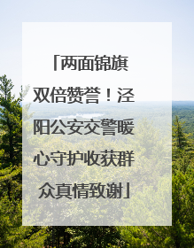 两面锦旗 双倍赞誉！泾阳公安交警暖心守护收获群众真情致谢