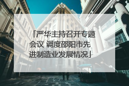 严华主持召开专题会议 调度邵阳市先进制造业发展情况