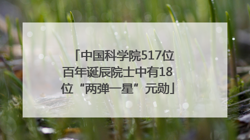 中国科学院517位百年诞辰院士中有18位“两弹一星”元勋