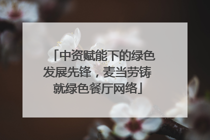 中资赋能下的绿色发展先锋，麦当劳铸就绿色餐厅网络