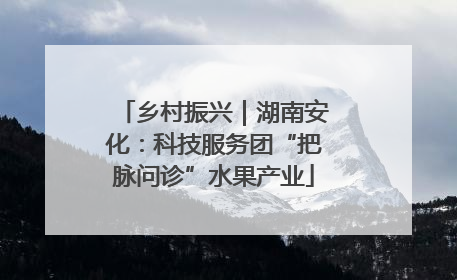 乡村振兴｜湖南安化：科技服务团“把脉问诊”水果产业