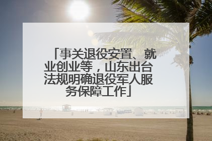 事关退役安置、就业创业等,山东出台法规明确退役军人服务保障工作