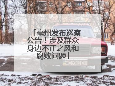 亳州发布巡察公告！涉及群众身边不正之风和腐败问题