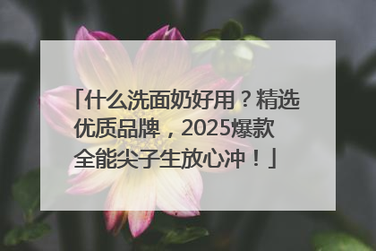 什么洗面奶好用？精选优质品牌，2025爆款全能尖子生放心冲！