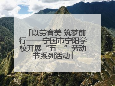 以劳育美 筑梦前行——宁国市宁阳学校开展“五一”劳动节系列活动