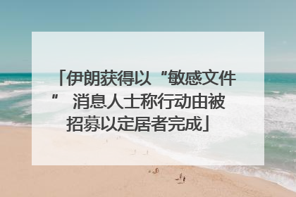 伊朗获得以“敏感文件” 消息人士称行动由被招募以定居者完成
