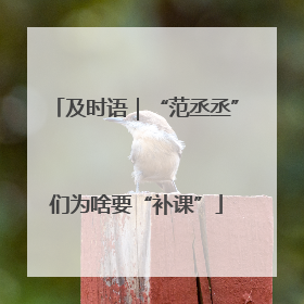 及时语｜“范丞丞”们为啥要“补课”