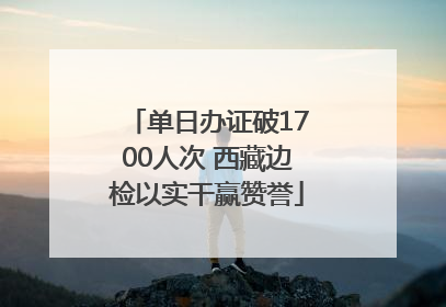 单日办证破1700人次 西藏边检以实干赢赞誉