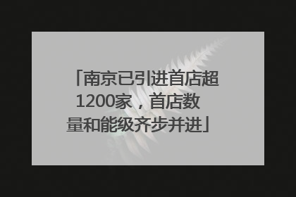 南京已引进首店超1200家，首店数量和能级齐步并进