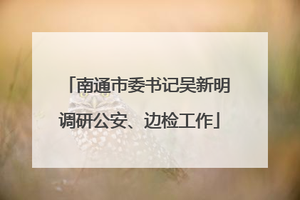 南通市委书记吴新明调研公安、边检工作