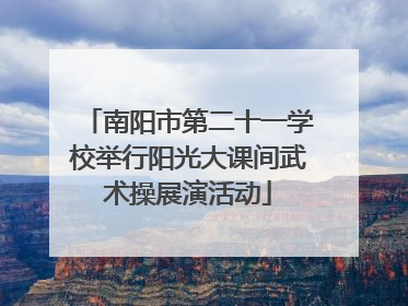南阳市第二十一学校举行阳光大课间武术操展演活动
