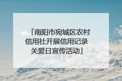 南阳市宛城区农村信用社开展信用记录关爱日宣传活动