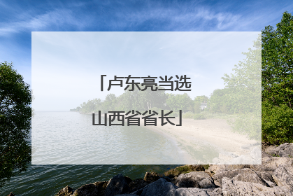 卢东亮当选山西省省长