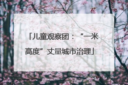 儿童观察团：“一米高度”丈量城市治理