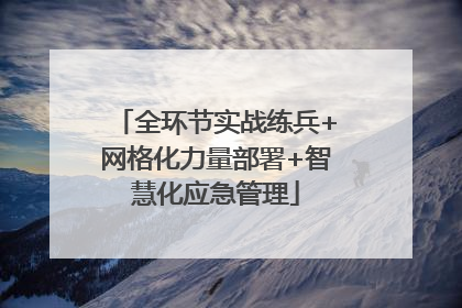 全环节实战练兵+网格化力量部署+智慧化应急管理