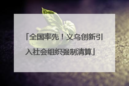 全国率先！义乌创新引入社会组织强制清算