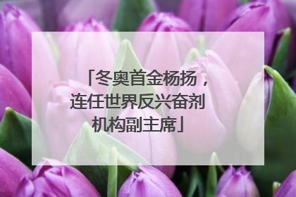 冬奥首金杨扬，连任世界反兴奋剂机构副主席