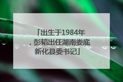 出生于1984年，彭韬出任湖南娄底新化县委书记