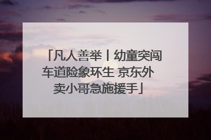 凡人善举丨幼童突闯车道险象环生 京东外卖小哥急施援手